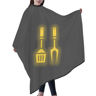 Personality  Bbq Equipment Yellow Glowing Neon Icon Hair Cutting Cape