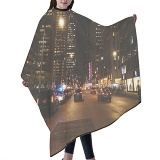 Personality  NEW YORK, USA - OCTOBER 8, 2018: Urban Scene With New York City Street At Night, Usa Hair Cutting Cape
