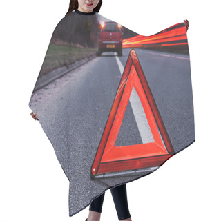 Personality  Broken Down Vehicle Busy Highway Hair Cutting Cape