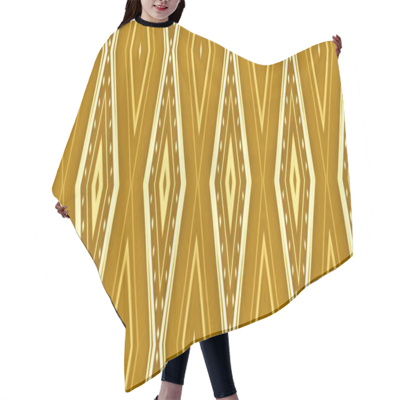 Personality  Seamless Gold Aztec Pattern. Vintage Mexican  hair cutting cape