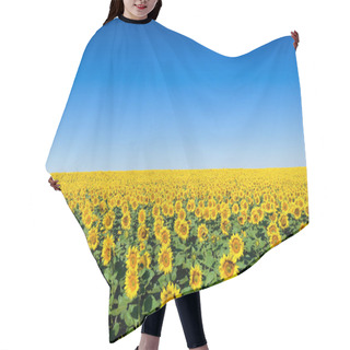 Personality  Field Of Yellow Sunflowers Against The Blue Sky Hair Cutting Cape