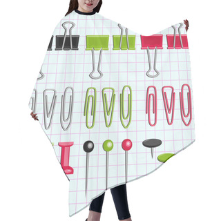 Personality  Paper Clips And Buttons On The Notebook Sheet Hair Cutting Cape