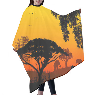 Personality  Africa Landscape Hair Cutting Cape