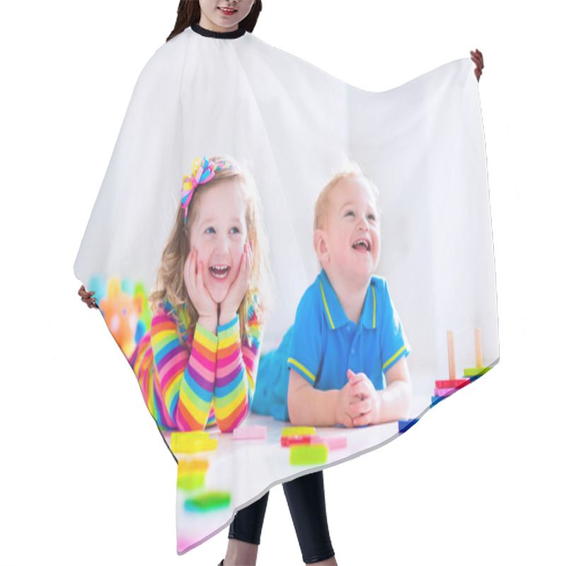 Personality  Cjildren Playing With Wooden Toys Hair Cutting Cape