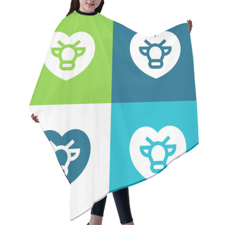 Personality  Animal Rights Flat Four Color Minimal Icon Set Hair Cutting Cape