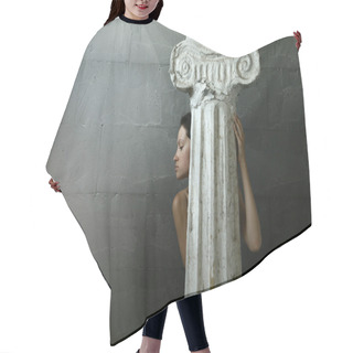 Personality  Woman With Column Hair Cutting Cape