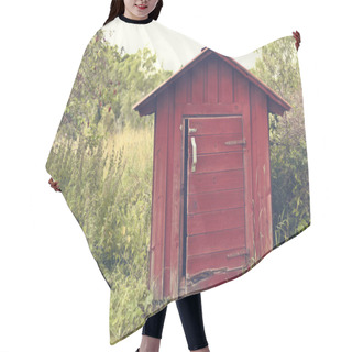 Personality  Lovely Small Red Shed In Summertime. Beautiful Summer Season Specific Photograph. Small House/cabin/shed Together With Rich Green Vegetation And A Lovely Summer Meadow/paddock/park. Lovely Lights And  Hair Cutting Cape