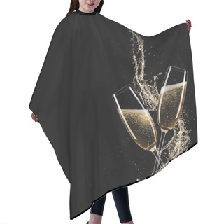 Personality  Glasses Of Champagne With Splash Hair Cutting Cape