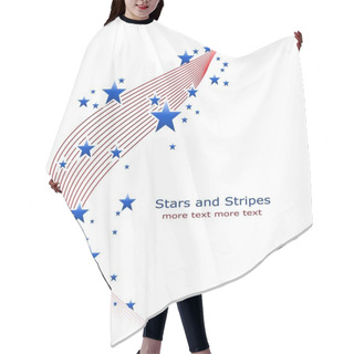 Personality  Blue And Red Stars And Stripes Hair Cutting Cape