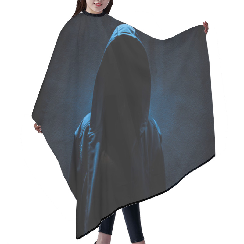 Personality  Woman Wearing Hoodie Hiding In The Dark,Scary Background For Book Cover Hair Cutting Cape