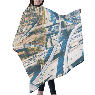 Personality  Aerial View Of A Freeway Intersection In Los Angeles Hair Cutting Cape