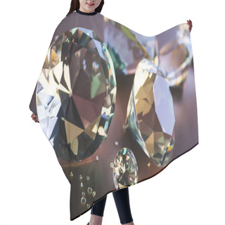 Personality  Close Up Of Big And Small Diamonds On Brown Background Hair Cutting Cape