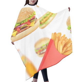 Personality  Fast Food Seamless Texture Or Pattern Hair Cutting Cape