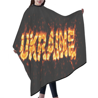 Personality  Ukraine (flaming Inscription With Sparks On Black Background) Hair Cutting Cape