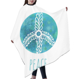 Personality  Watercolor Background With Peace Sign Hair Cutting Cape
