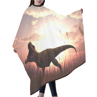 Personality  3d Rendering Of A Dinosaurs In Grass Field Hair Cutting Cape
