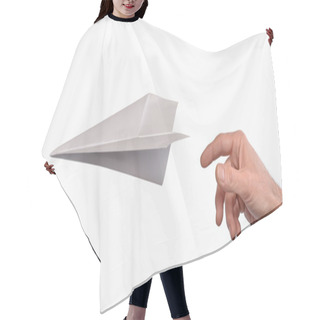 Personality  Hand Throwing Paper Plane Hair Cutting Cape