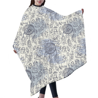 Personality  Seamless Pattern With Dream Catchers And Glass Flasks Hair Cutting Cape