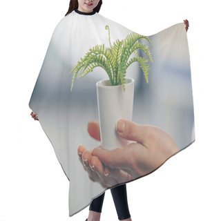 Personality  Fern Plant In Flowerpot Hair Cutting Cape