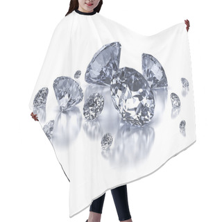 Personality  Diamond Composition On White Background Hair Cutting Cape