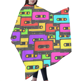 Personality  Seamless Audio Tape Background Hair Cutting Cape