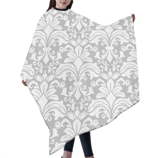 Personality  Seamless White And Grey Floral Background. Hair Cutting Cape