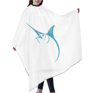 Personality  Marlin Fish Label Hair Cutting Cape