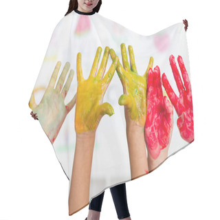 Personality  Kids Hands Covered With Paint Hair Cutting Cape