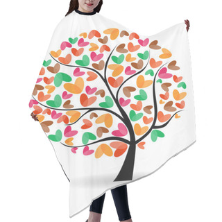 Personality  Vector Illustration Of A Love Tree On Isolated White Background. Hair Cutting Cape
