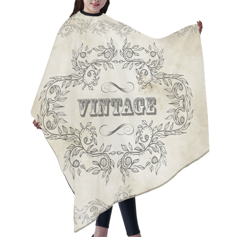 Personality  Vintage Design Elements Set Hair Cutting Cape