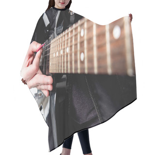 Personality  Rocker With Electric Guitar  Hair Cutting Cape