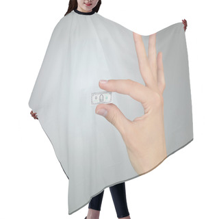 Personality  Hand With Tiny Dollar Bill Hair Cutting Cape