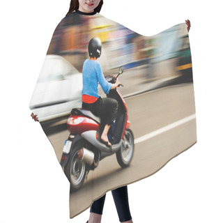 Personality  Riding A Scooter Hair Cutting Cape