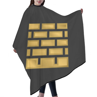 Personality  Brickwall Gold Plated Metalic Icon Or Logo Vector Hair Cutting Cape