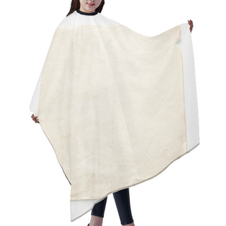 Personality  Top View Of Empty Vintage Paper On White Background Hair Cutting Cape