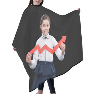 Personality  Girl With Red Arrow Hair Cutting Cape