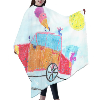 Personality  Funny Children's Drawing. Car. Hair Cutting Cape