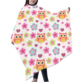 Personality  Seamless Colorful Owl Pattern For Kids In Vector Hair Cutting Cape