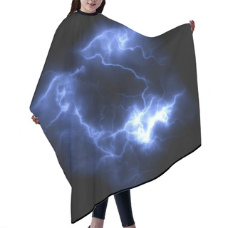 Personality  Ball Lightning On A Dark Background. Hair Cutting Cape