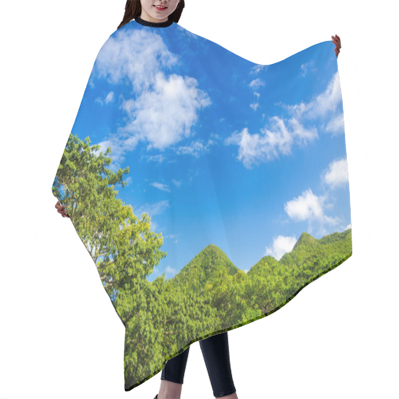 Personality  Green Hills And Blue Sky Hair Cutting Cape