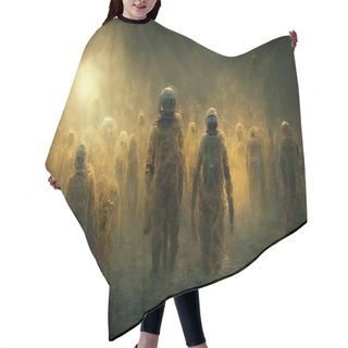 Personality  A Illustration Of People In Epidemic Protective Suit Hair Cutting Cape
