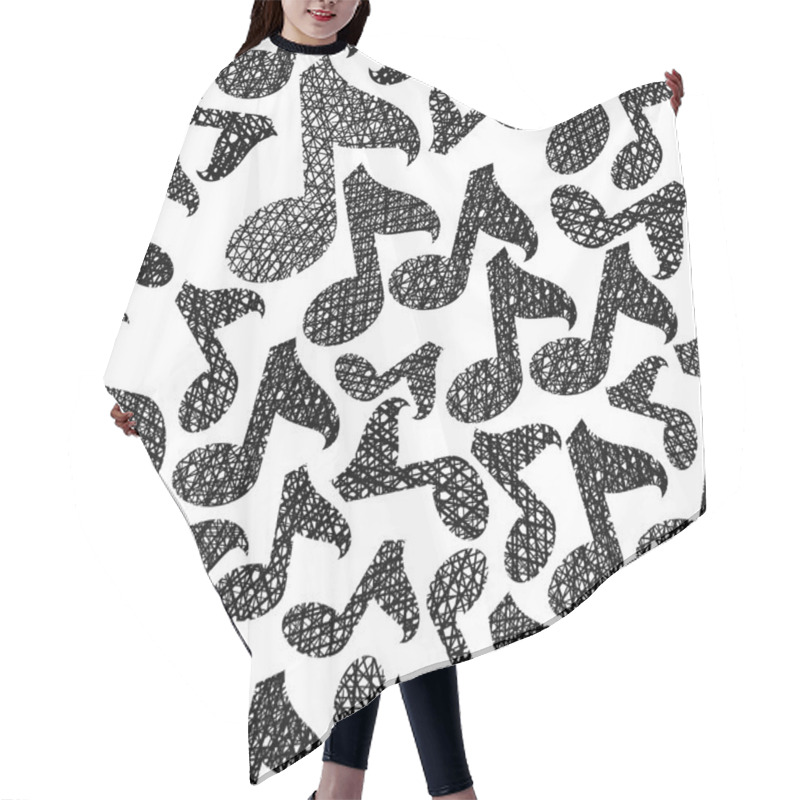 Personality  Music Theme Seamless Pattern, Musical Notes Repeating Vector Bac Hair Cutting Cape