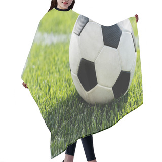 Personality  Soccer Ball On Grass Hair Cutting Cape