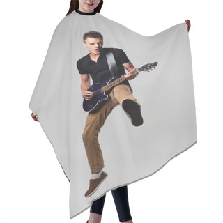 Personality  Rockstar Leap With Guitar Hair Cutting Cape