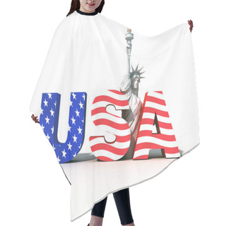 Personality  Usa Logo With Statue Of Liberty- Digital Art Work Hair Cutting Cape