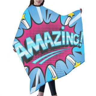 Personality  Amazing Word Comic Book Pop Art Vector Hair Cutting Cape