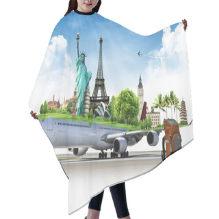 Personality  Travel The World By Airplane, Concept Hair Cutting Cape