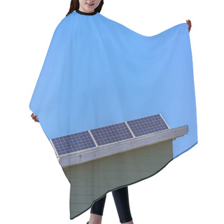 Personality  Lifted Solar Panels On Rooftop With Copy Space Hair Cutting Cape