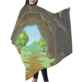 Personality  Nature Scene Of Cave And Trail Hair Cutting Cape