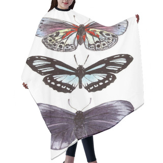 Personality  Watercolor Illustration Insects Butterflies. Hair Cutting Cape